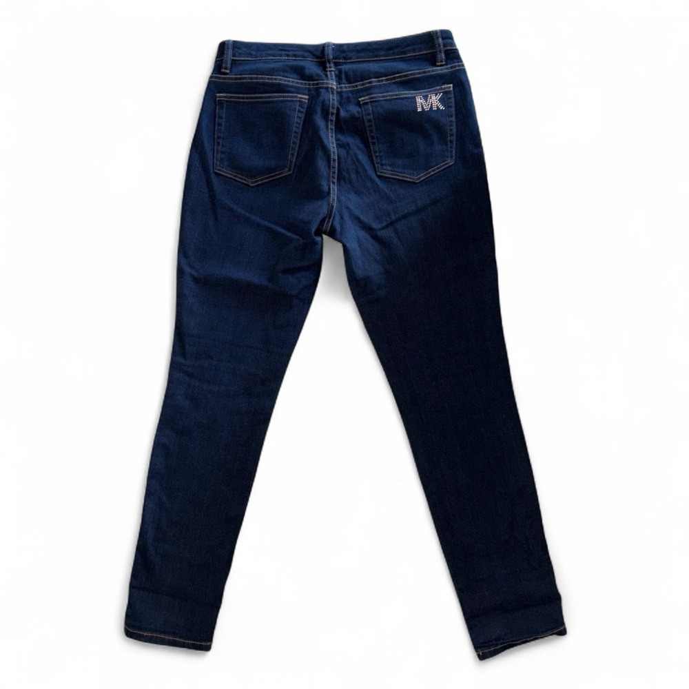 Michael Kors Studded “MK” Logo Dark Rinse Skinny Jeans!